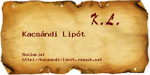 Kacsándi Lipót névjegykártya